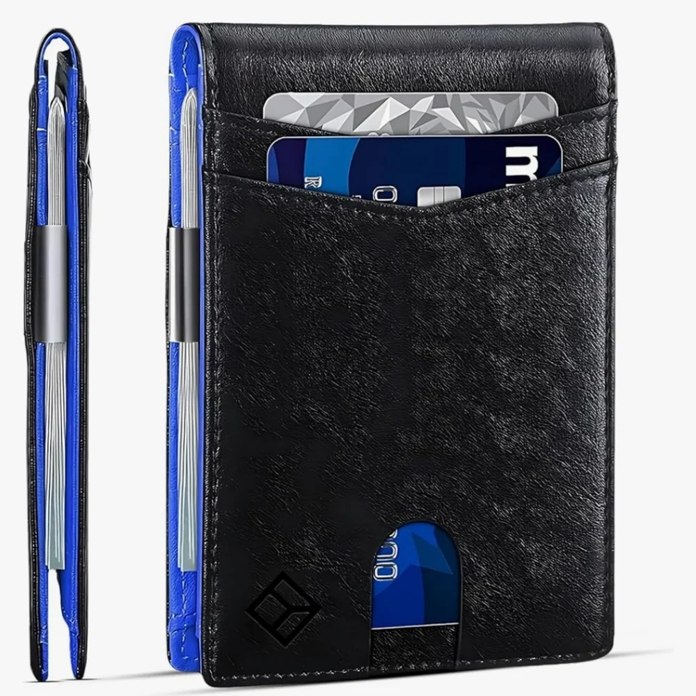 ZAYUCA RFID BLOCKING WALLET BLACK BLUE NIB - Picture 1 of 5